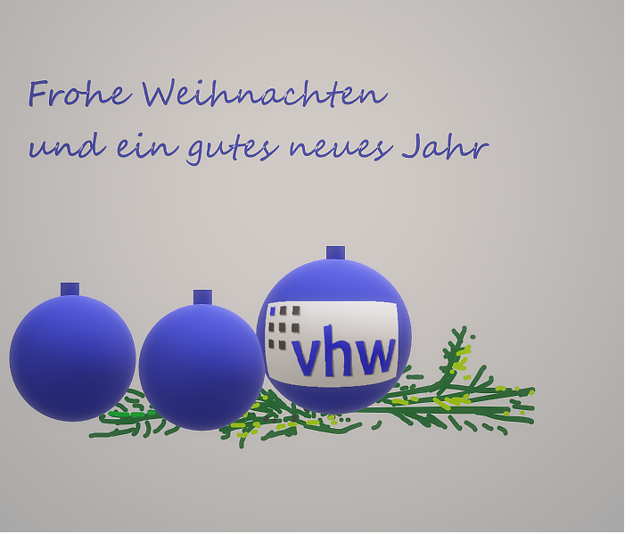 Weihnachtskarte mit blauen Kugeln